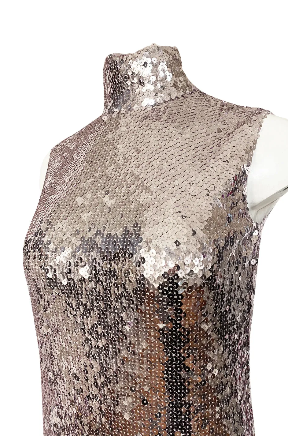 2015 Pre-Fall Christian Dior by Raf Simons Silver Sequin Shift Dress