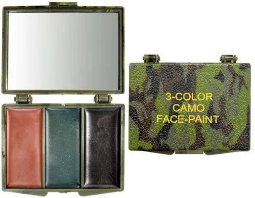 3 Color Woodland Camouflage Face Paint