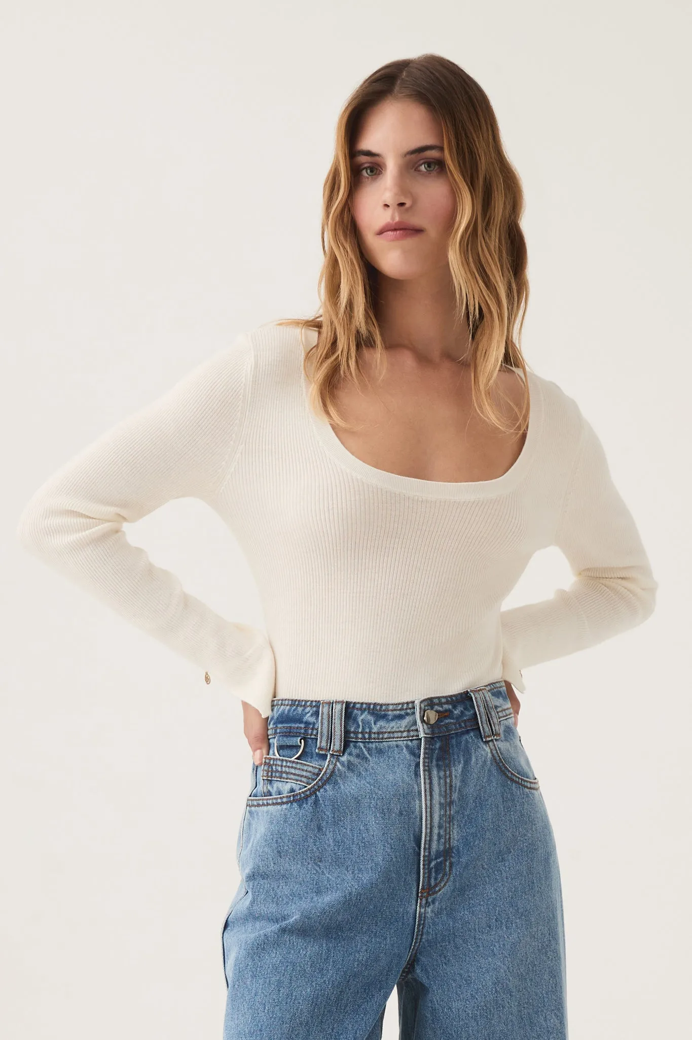 Alina Scoopneck Knit Top