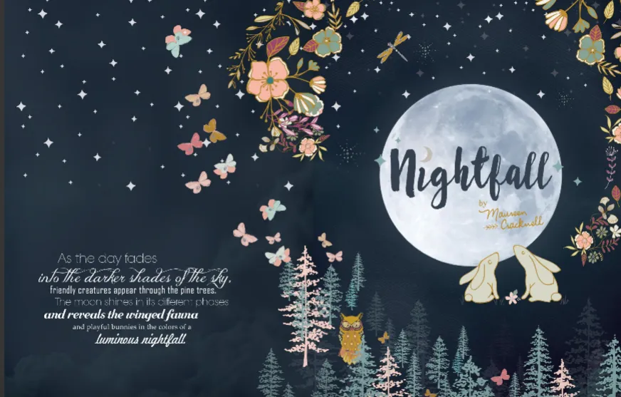 Art Gallery Fabrics - Moon Stories Spark Cotton Jersey from Nightfall