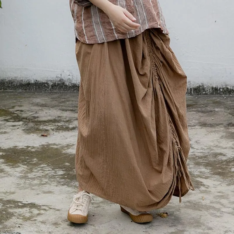 Asymmetrical Cotton Linen Skirt | Lotus