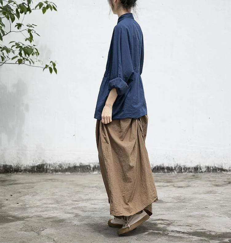 Asymmetrical Cotton Linen Skirt | Lotus