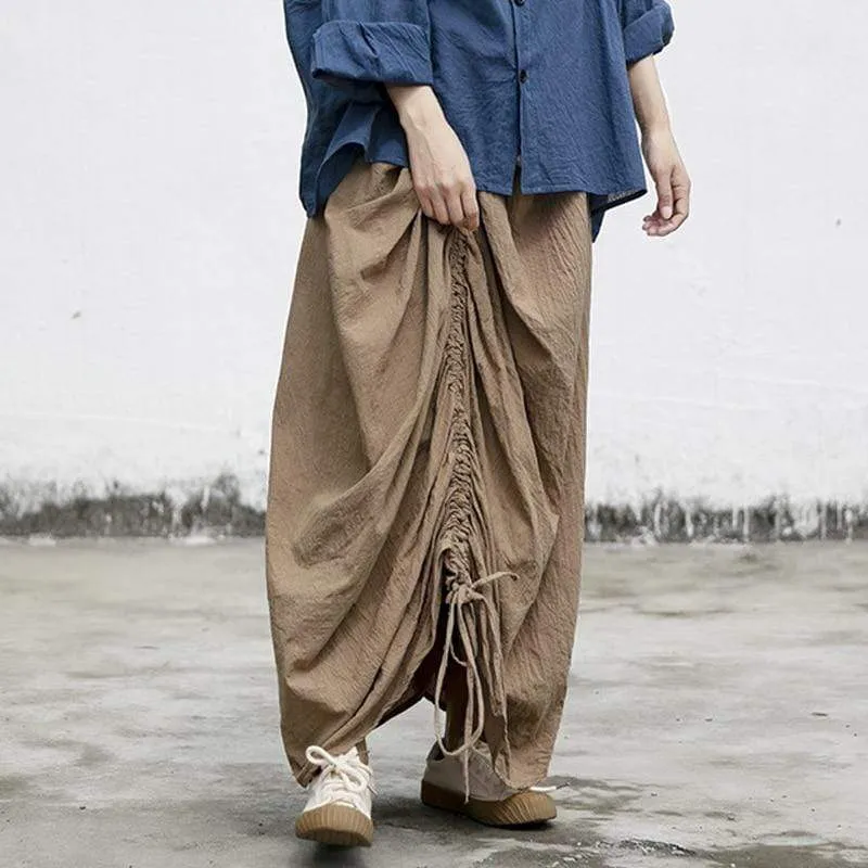 Asymmetrical Cotton Linen Skirt | Lotus