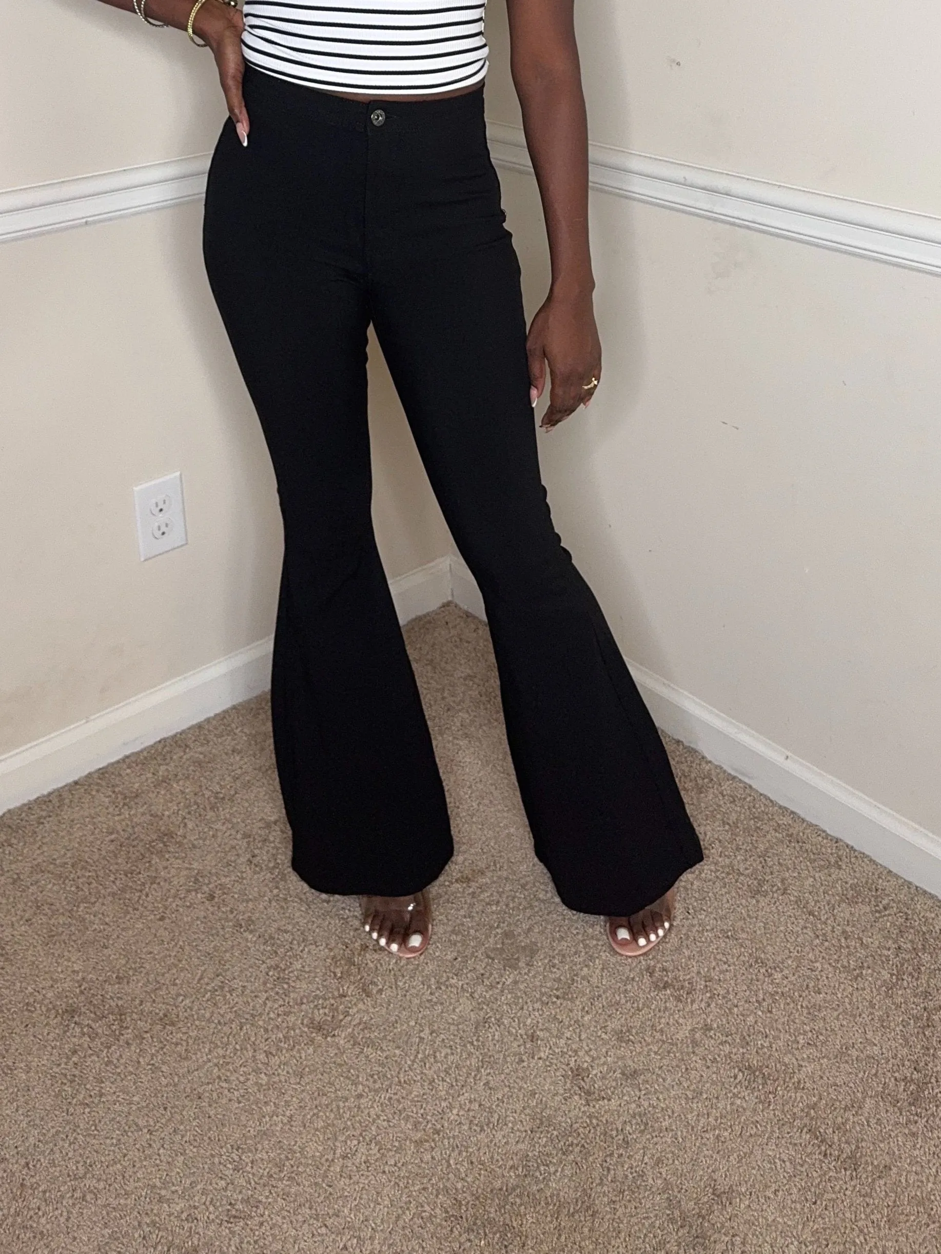 Bella High Waisted Bell Bottom Flare Pants