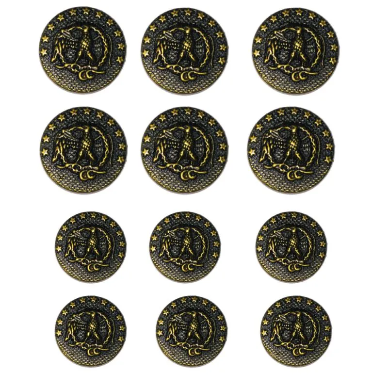 Black Antique Golden Bird Designer Metal Buttons