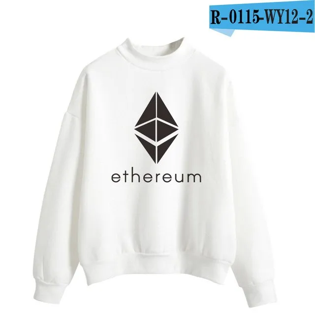 Blockchain Ethereum Logo Print Sweatshirts Hoodie Ethereum Bitcoin Pullover ETH Logo Sweatshirt Plus Size