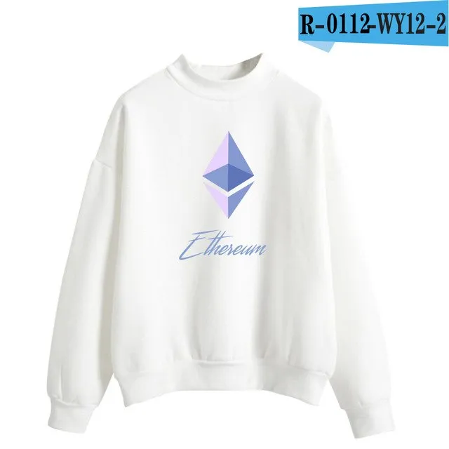 Blockchain Ethereum Logo Print Sweatshirts Hoodie Ethereum Bitcoin Pullover ETH Logo Sweatshirt Plus Size