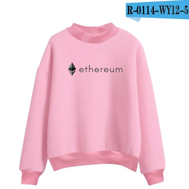 Blockchain Ethereum Logo Print Sweatshirts Hoodie Ethereum Bitcoin Pullover ETH Logo Sweatshirt Plus Size