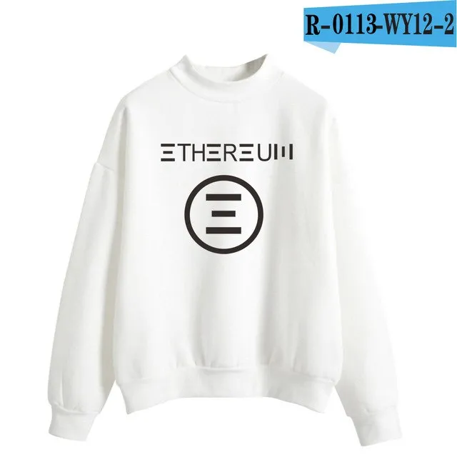 Blockchain Ethereum Logo Print Sweatshirts Hoodie Ethereum Bitcoin Pullover ETH Logo Sweatshirt Plus Size