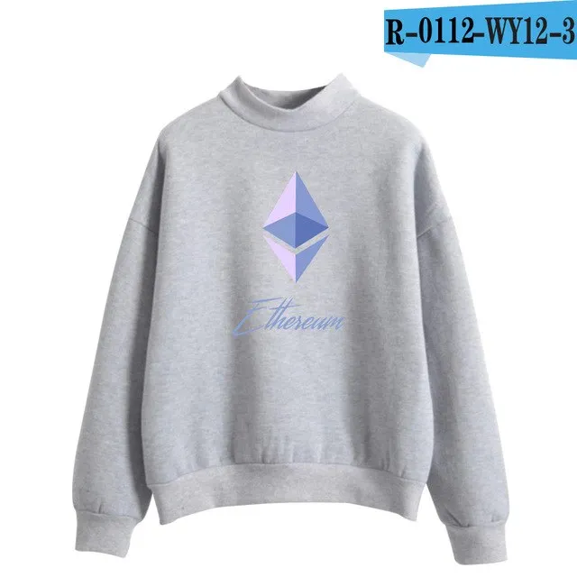 Blockchain Ethereum Logo Print Sweatshirts Hoodie Ethereum Bitcoin Pullover ETH Logo Sweatshirt Plus Size