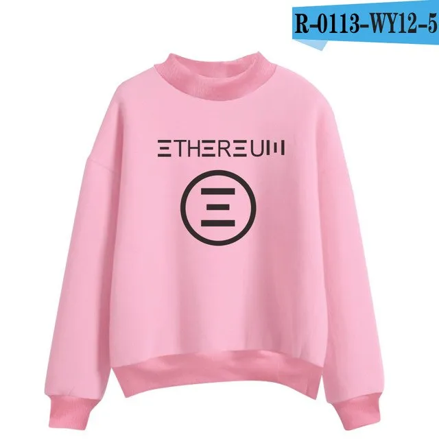 Blockchain Ethereum Logo Print Sweatshirts Hoodie Ethereum Bitcoin Pullover ETH Logo Sweatshirt Plus Size