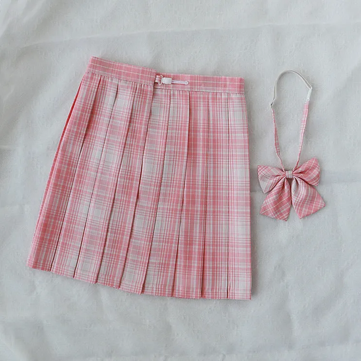 Blossom Pink JK vintage plaid uniform skirt