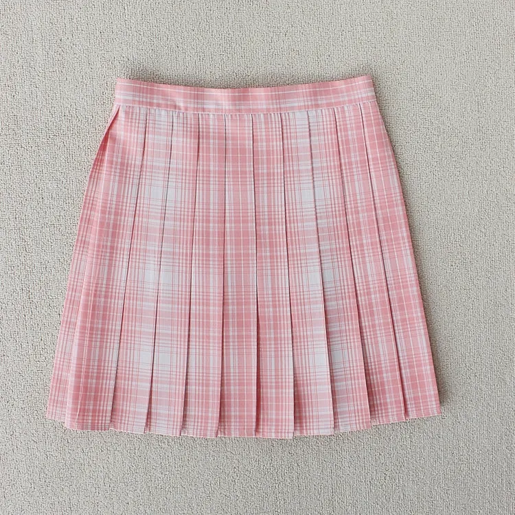 Blossom Pink JK vintage plaid uniform skirt