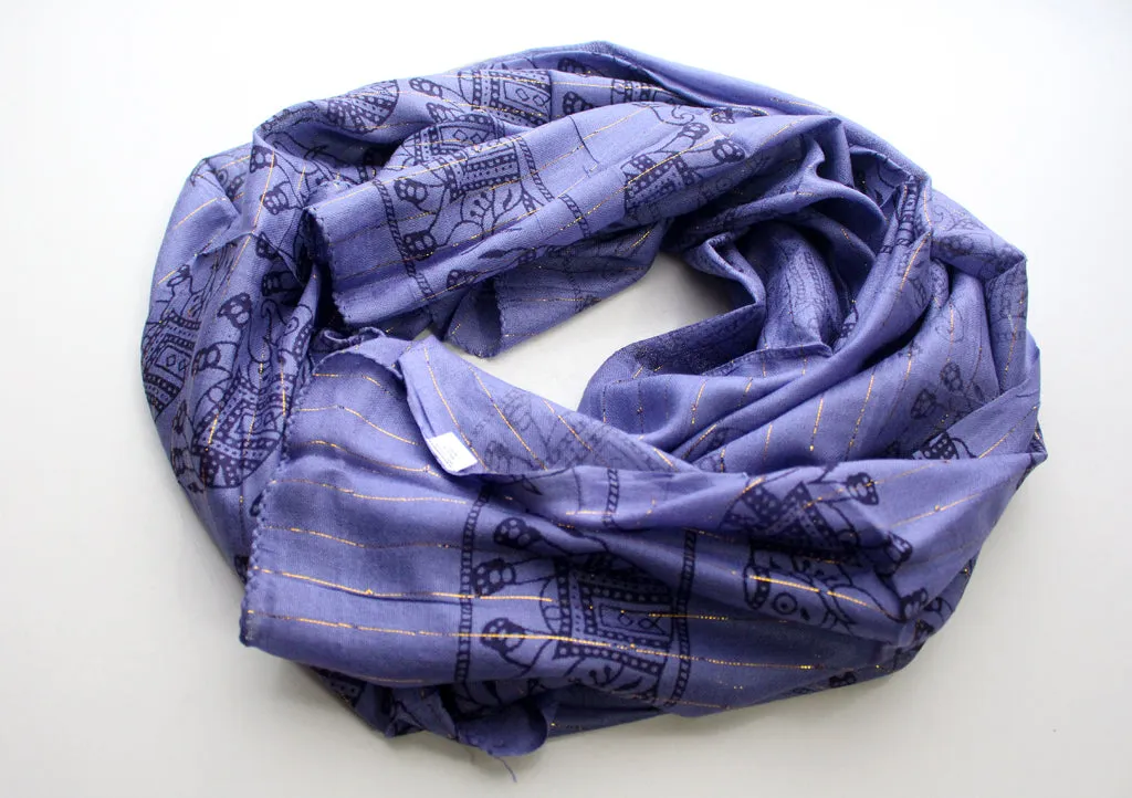 Blue Cotton Meditation Scarf