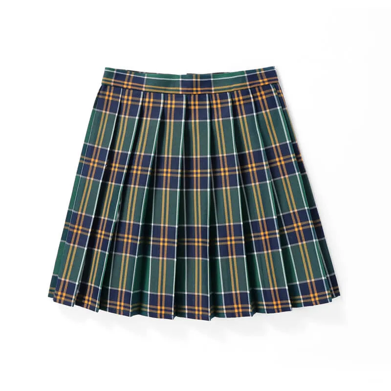 [Blue Green] JK vintage plaid uniform skirt