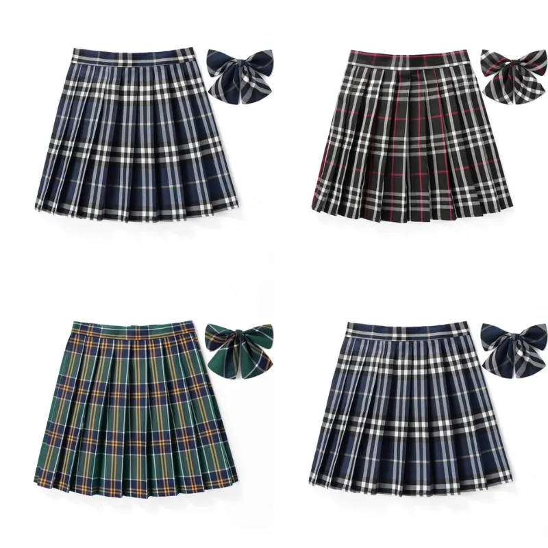 [Blue Green] JK vintage plaid uniform skirt