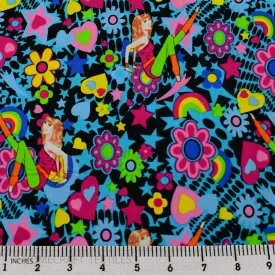 Blue Popstar Cotton Print