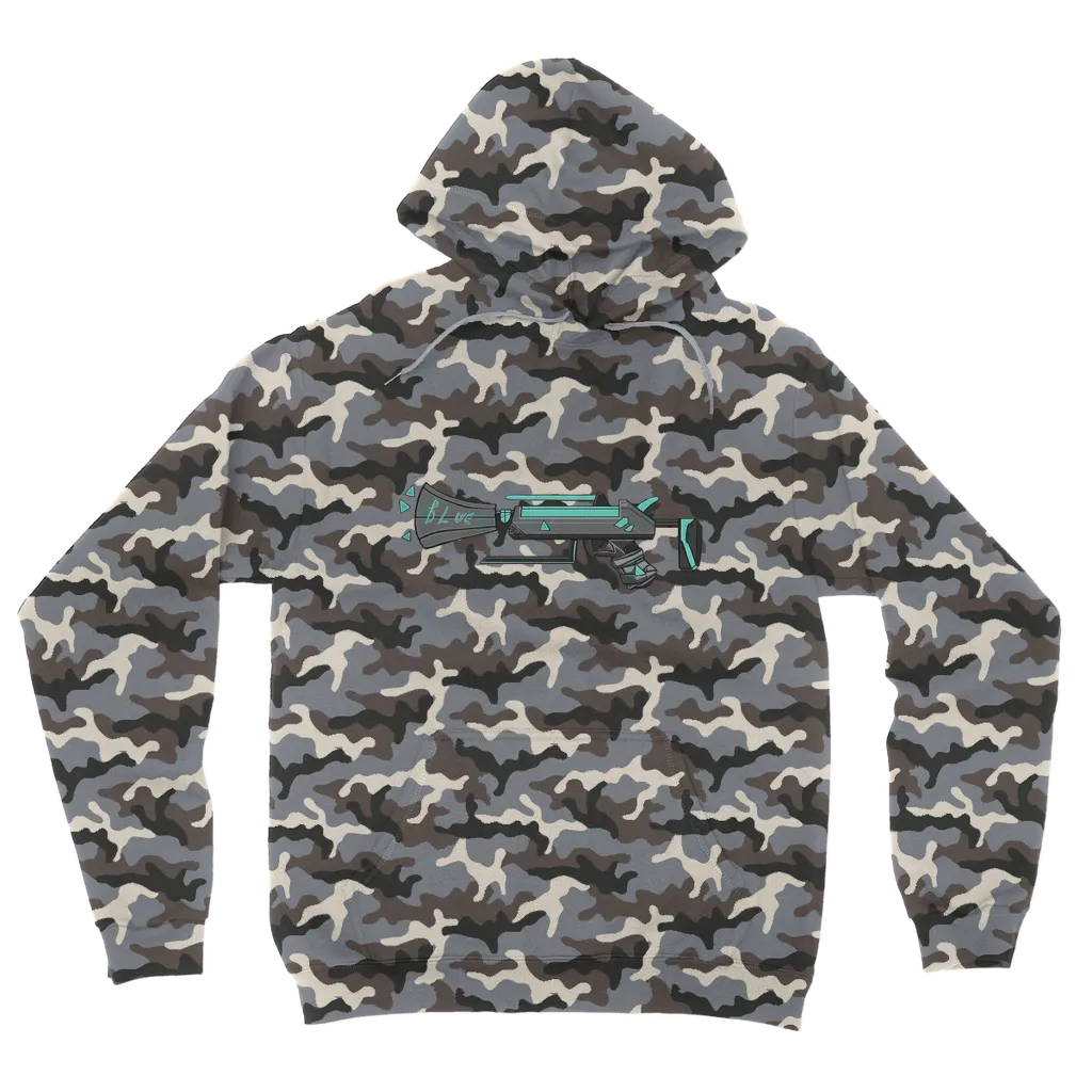 Blue Weapon Camouflage Adult Hoodie