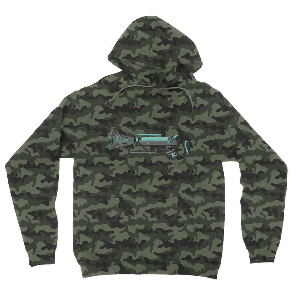 Blue Weapon Camouflage Adult Hoodie