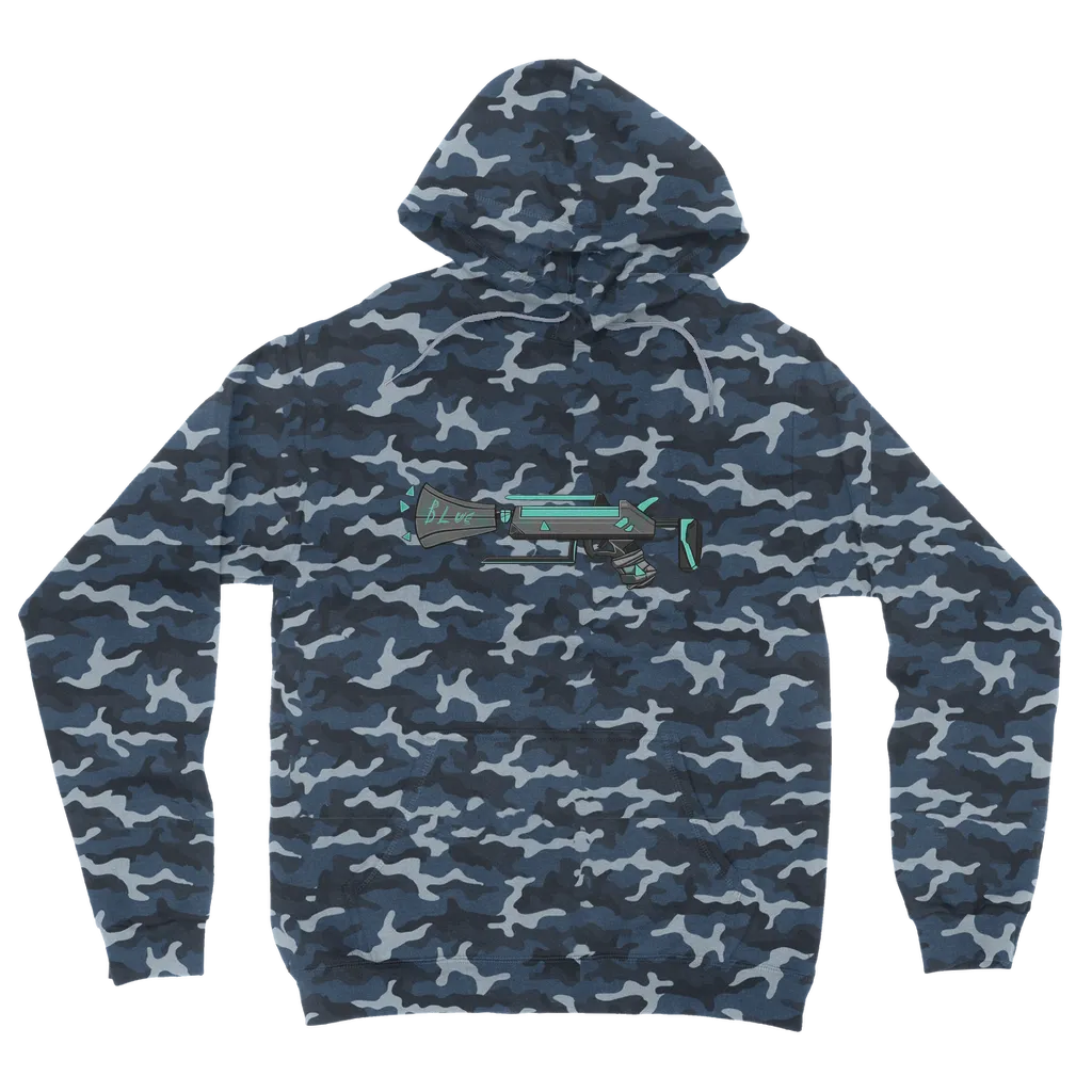 Blue Weapon Camouflage Adult Hoodie