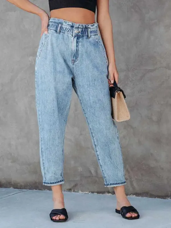 Blue Zone Planet |  High waist washed straight jeans