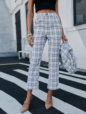 Blue Zone Planet |  Plaid Cropped Pants with Side Pockets