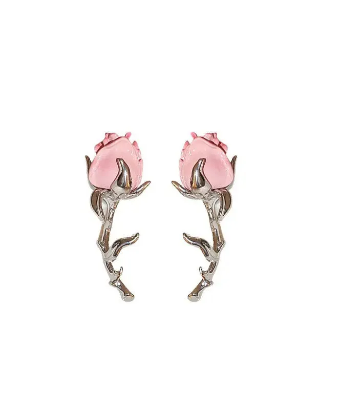 Boutique Pink Overgild Floral Drop Earrings LY9030