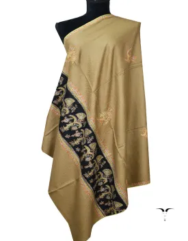 Brown and Black Embroidery Pashmina Shawl  7157