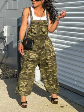 Camo Oversize Overalls