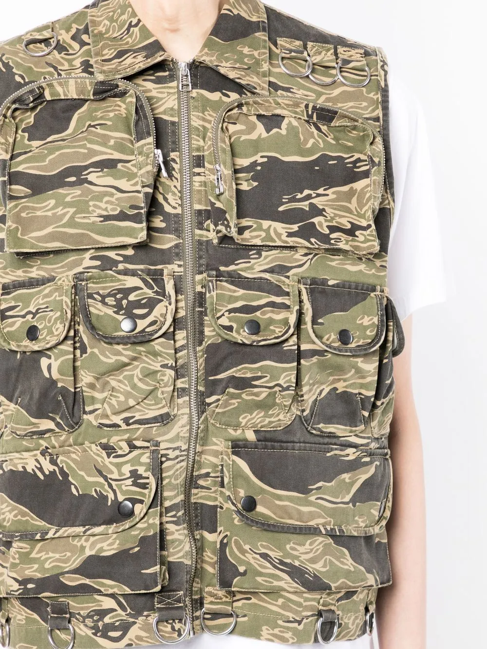 Camouflage-Print Cargo Vest