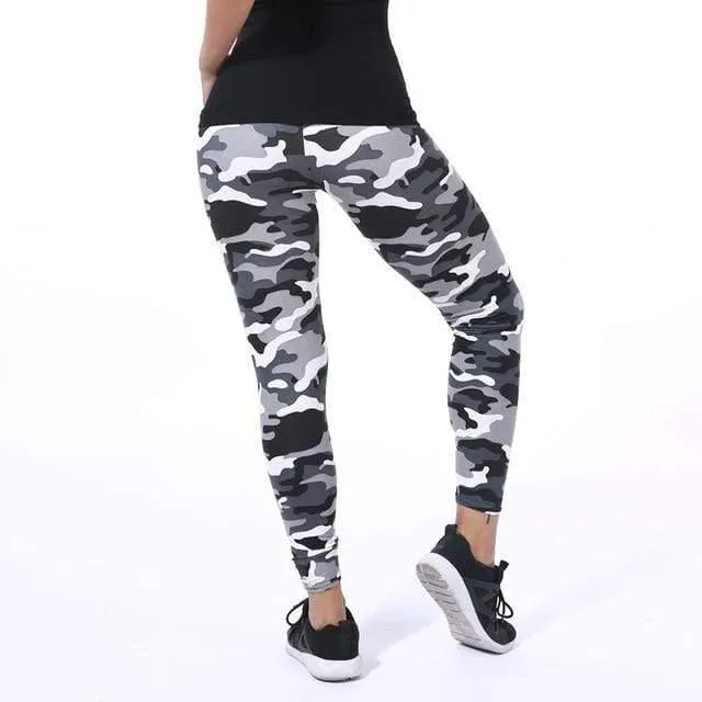 Camouflage Print Elastic Fitness Casual Leggings