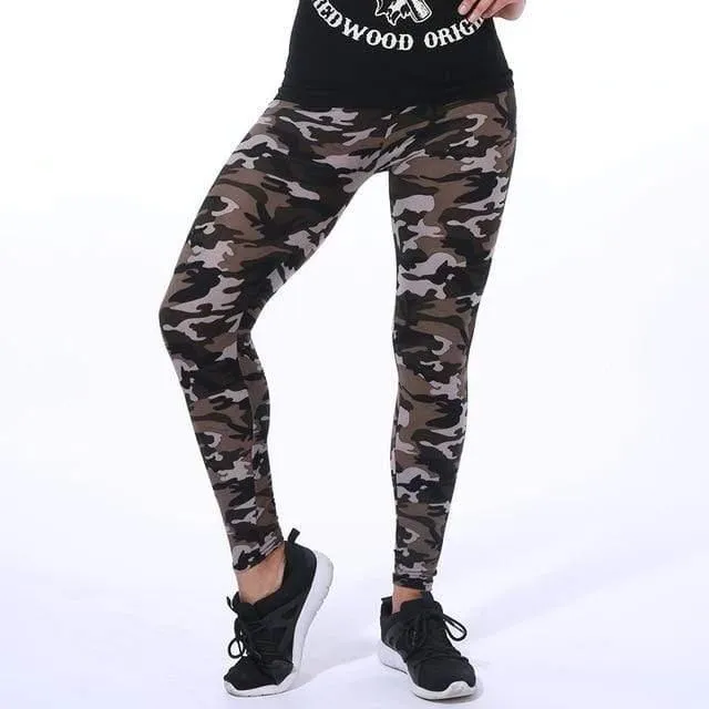 Camouflage Print Elastic Fitness Casual Leggings