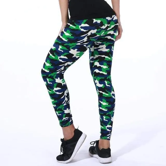 Camouflage Print Elastic Fitness Casual Leggings