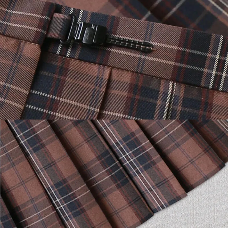 Caramel Brown JK vintage plaid uniform skirt