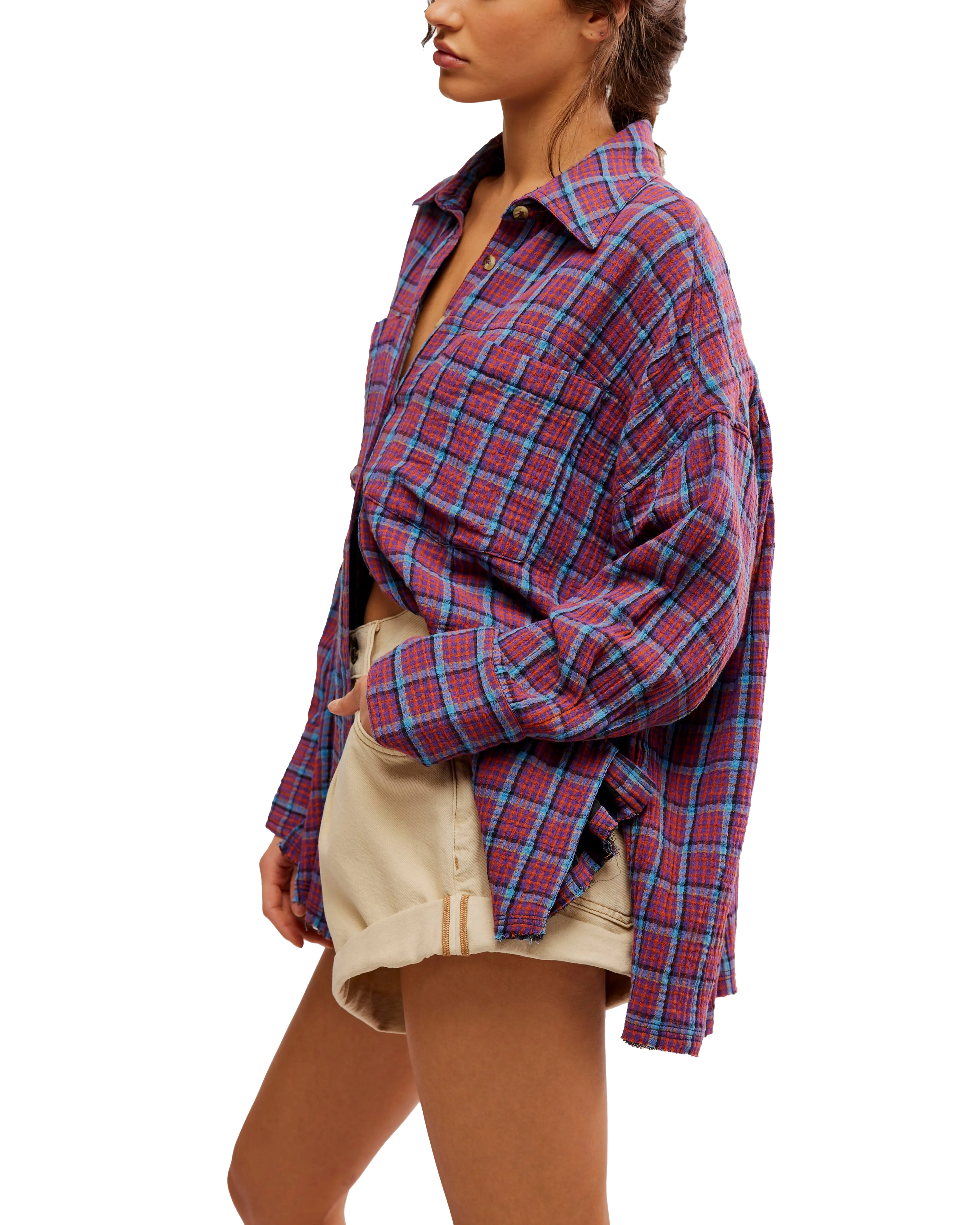 Cardiff Plaid Shirt in Purple Combo