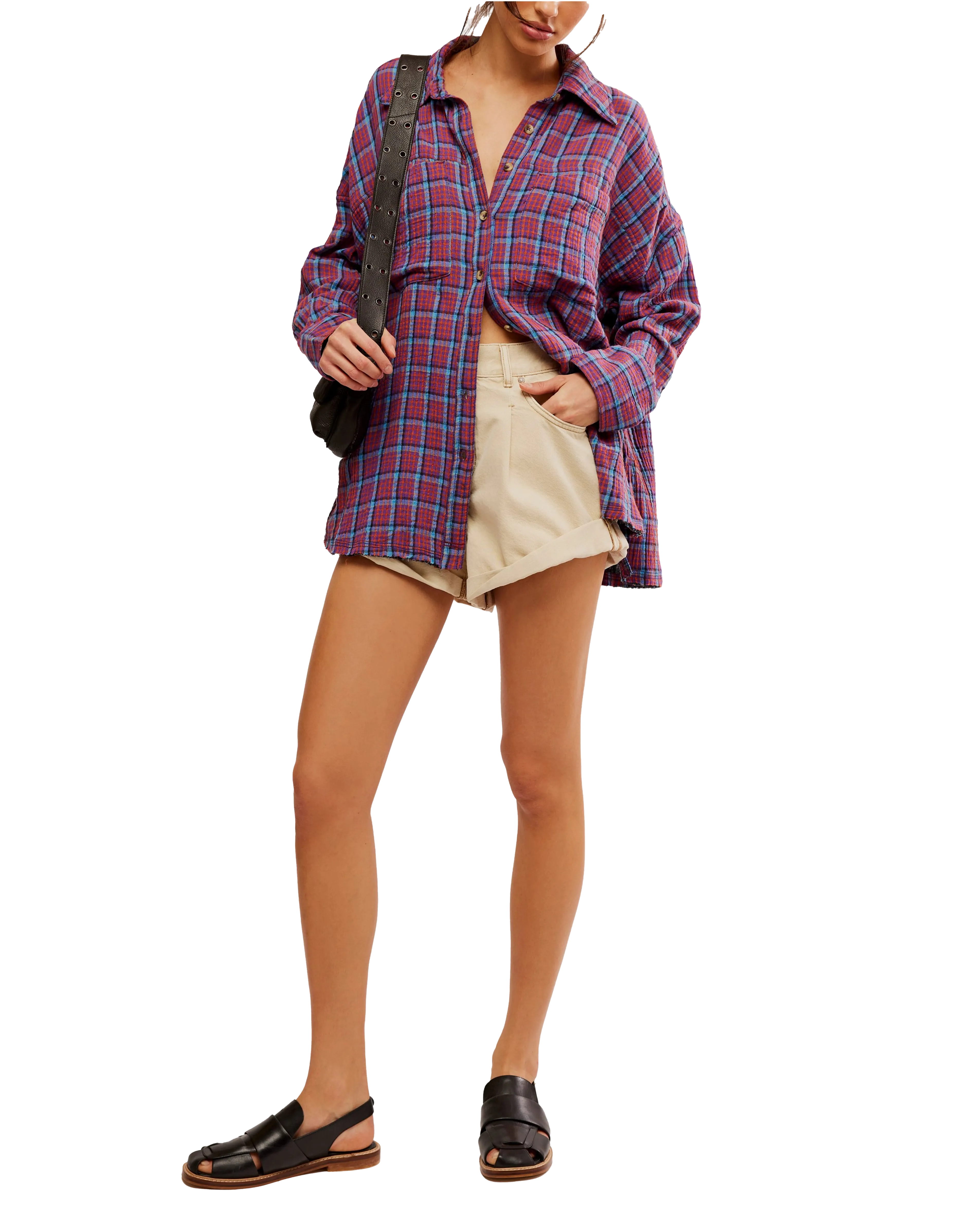 Cardiff Plaid Shirt in Purple Combo