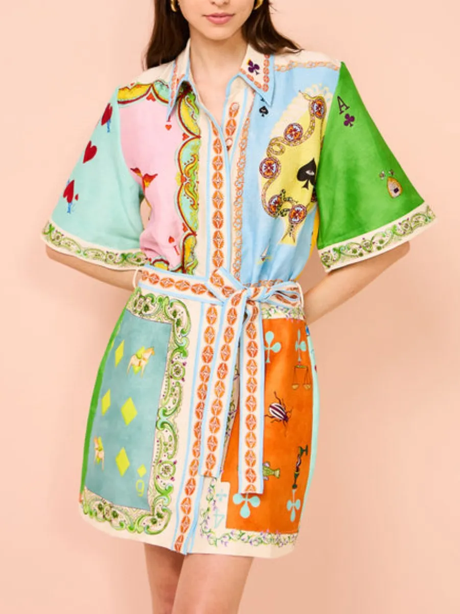 Casual Fashion Printed Shirt Dress