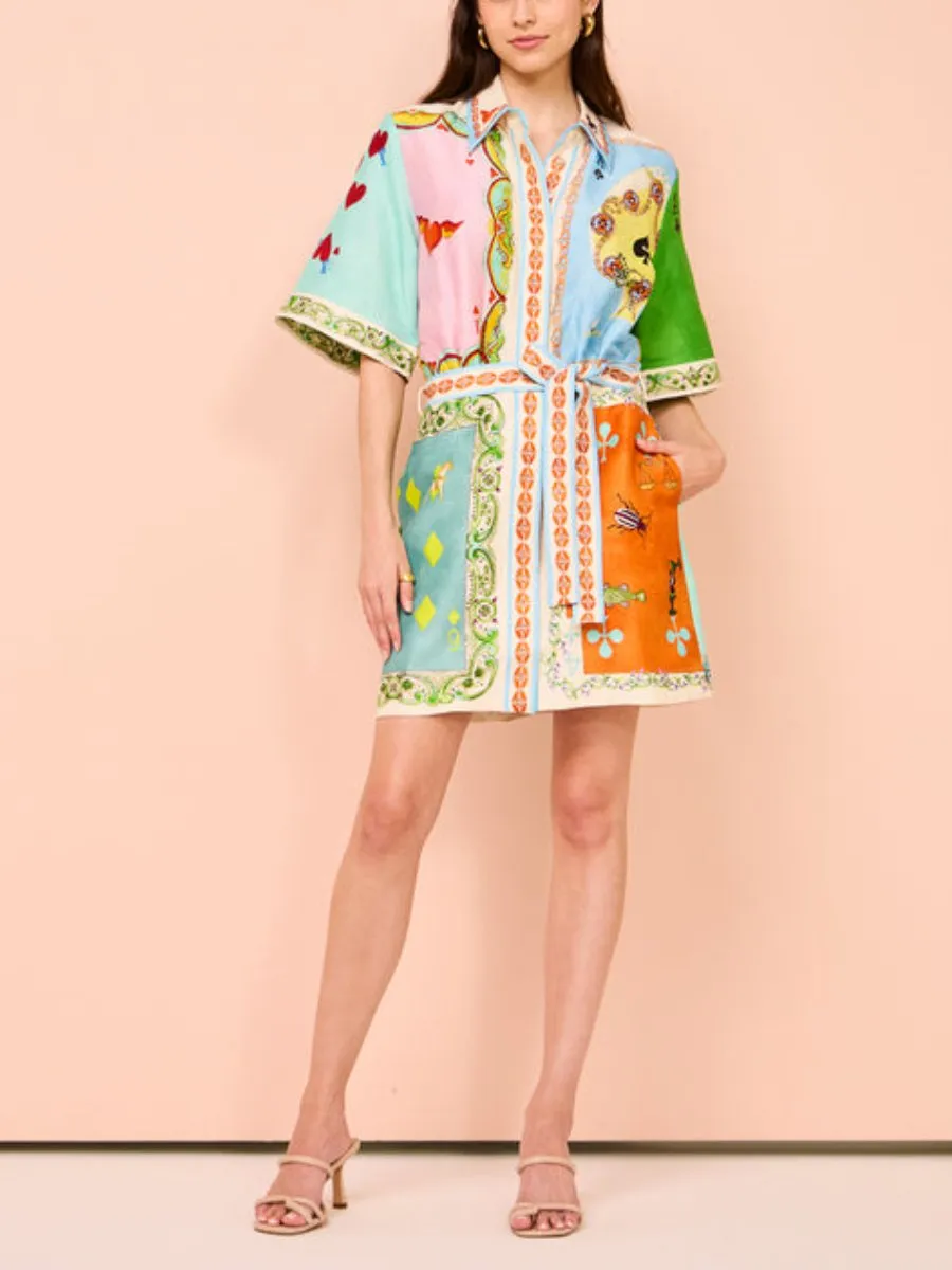 Casual Fashion Printed Shirt Dress