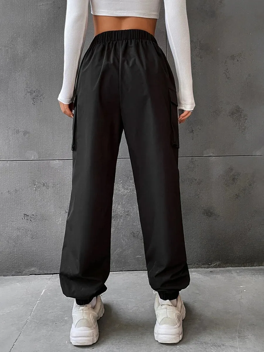 Casual Flap Pocket Side Jogger Pants