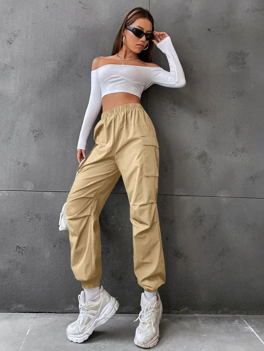 Casual Flap Pocket Side Jogger Pants