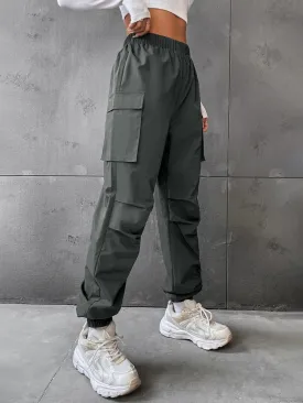 Casual Flap Pocket Side Jogger Pants