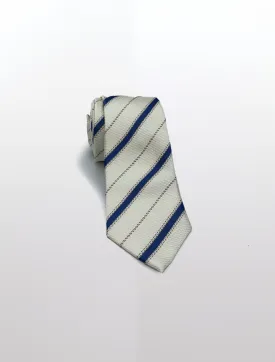 Champagne with Blue Regimental Patterned Microfiber Tie