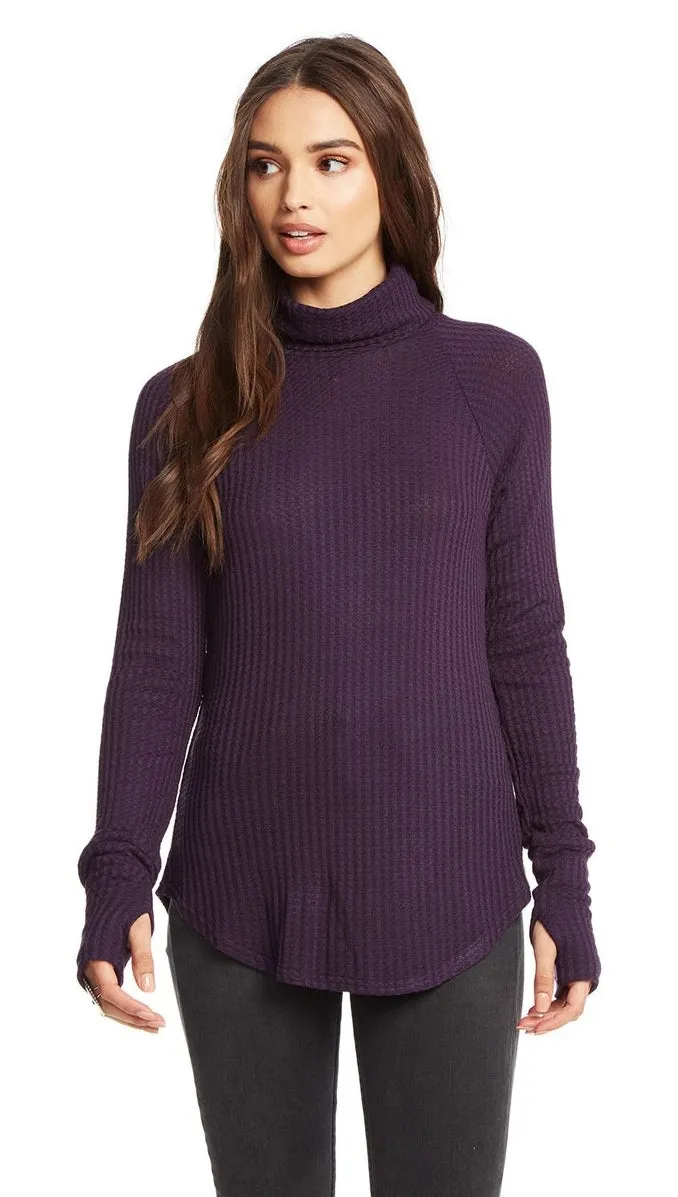 Chaser Thermal Raglan Turtleneck Amethyst