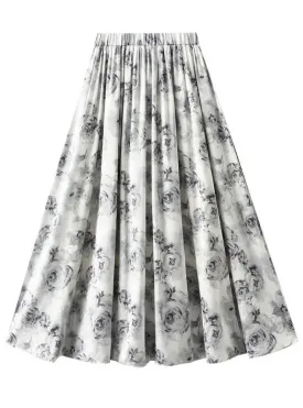 Chinese Style Printed Skirt