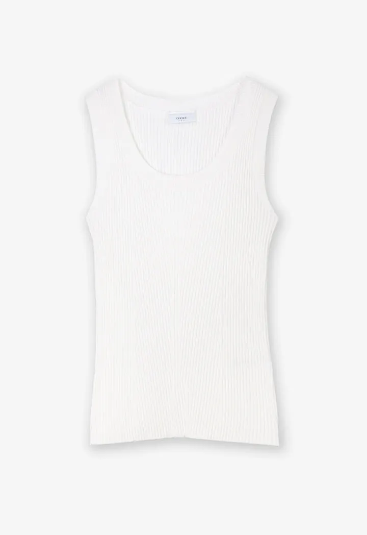 Choice Basic Ribbed Detail Knitwear Offwhite