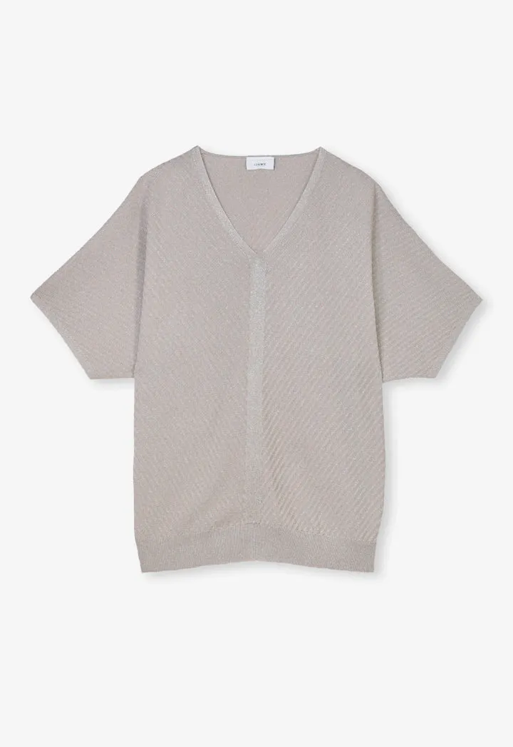 Choice V-Neck Ribbed Knitwear Grey