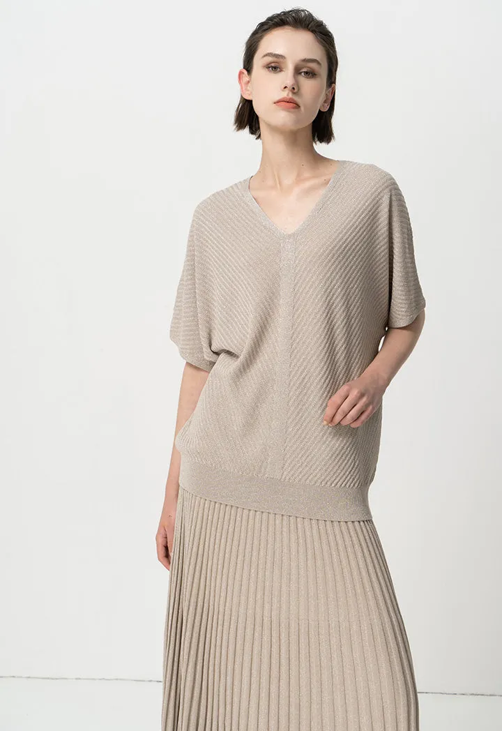 Choice V-Neck Ribbed Knitwear Grey