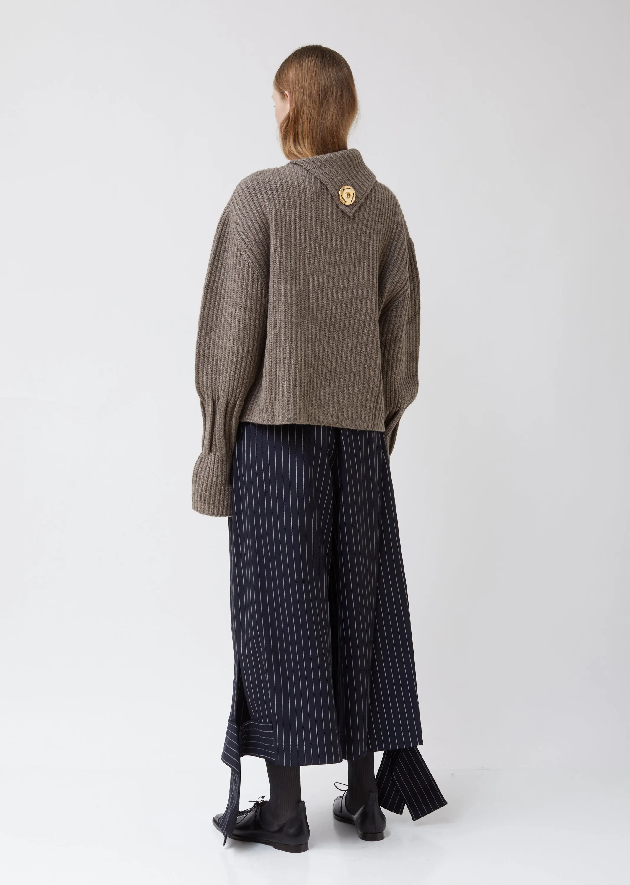 Chunky Knit Jumper With Poppers