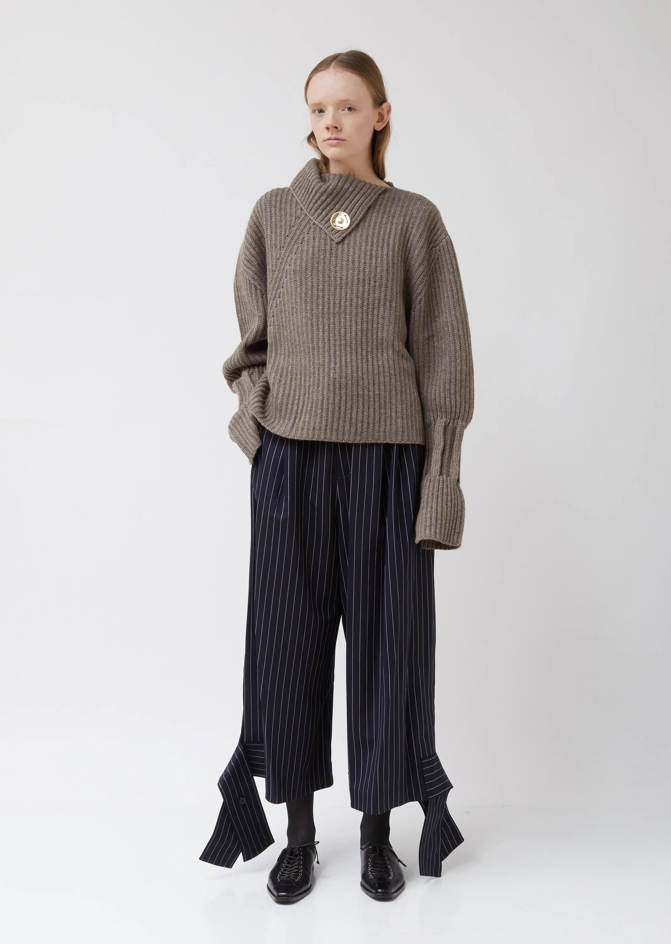 Chunky Knit Jumper With Poppers