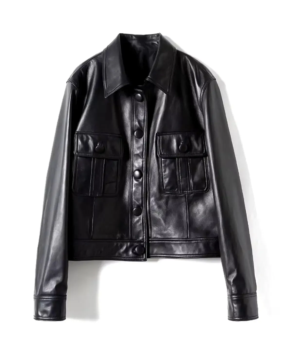 Classic Faux Leather Shirt Jacket